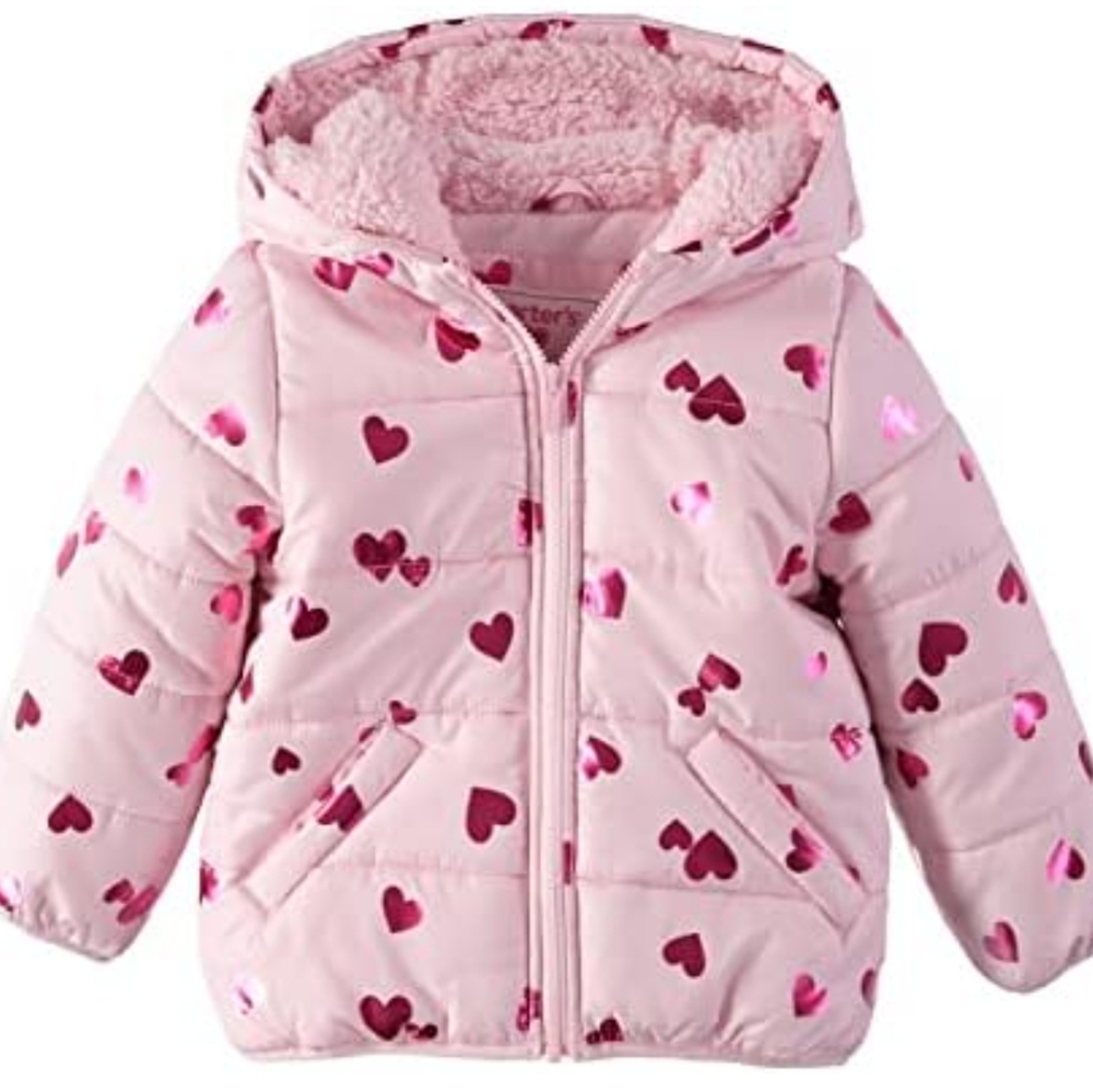 Girls Carter's fleece lined puff winter coat